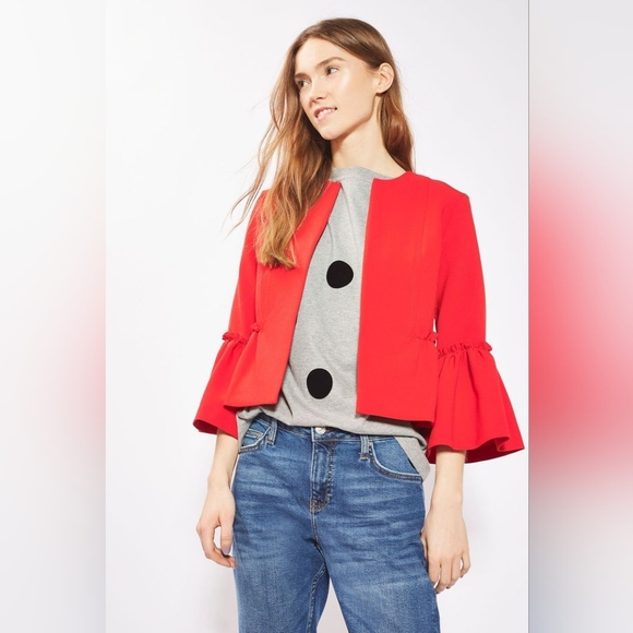 TopShop Ruffle Crop Jacket - Picture 4 of 8